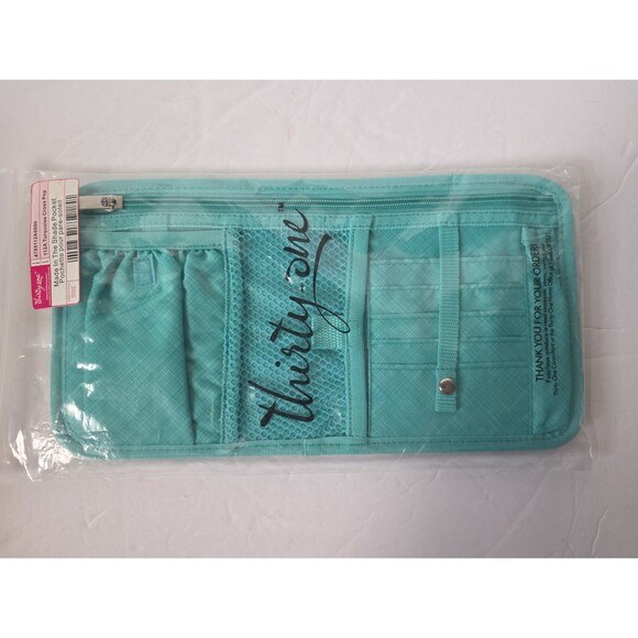 thirty-one Other - Thirty-One Made In The Shade Pocket Turquoise Cross Pop Retired New